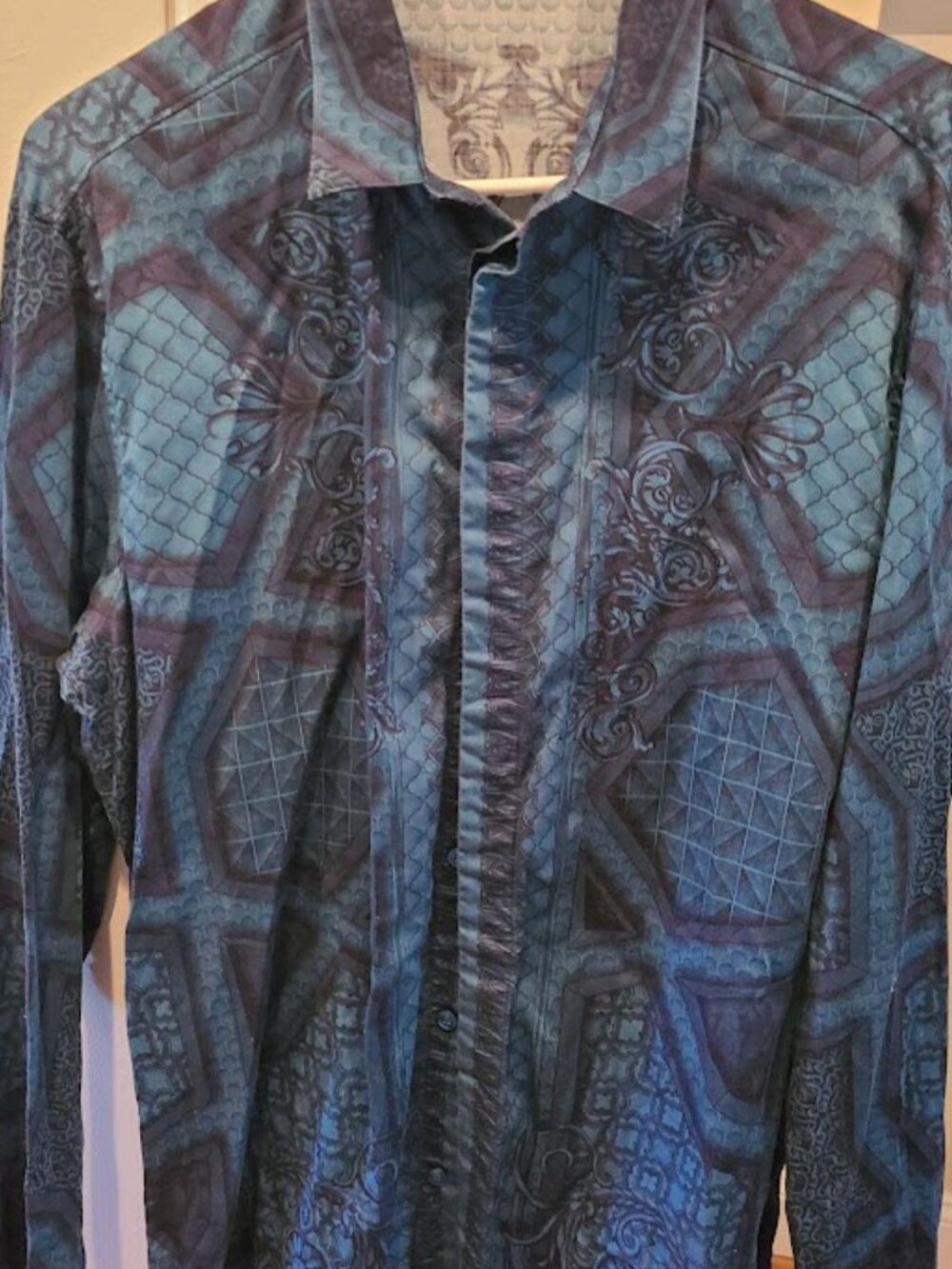 VERSACE COLLECTION TREND MENS BUTTON UP LONG SLEEVE SHIRT